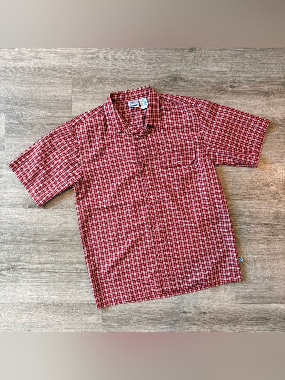 Utility boys red plaid shirt